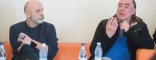 Andriy Zholdak (în dreapta) ar fi avut un acces de furie faţă de o actriţă, în timpul celei mai recente premiere a Teatrului Maghiar din Cluj. FOTO Arhivă huntheater.ro