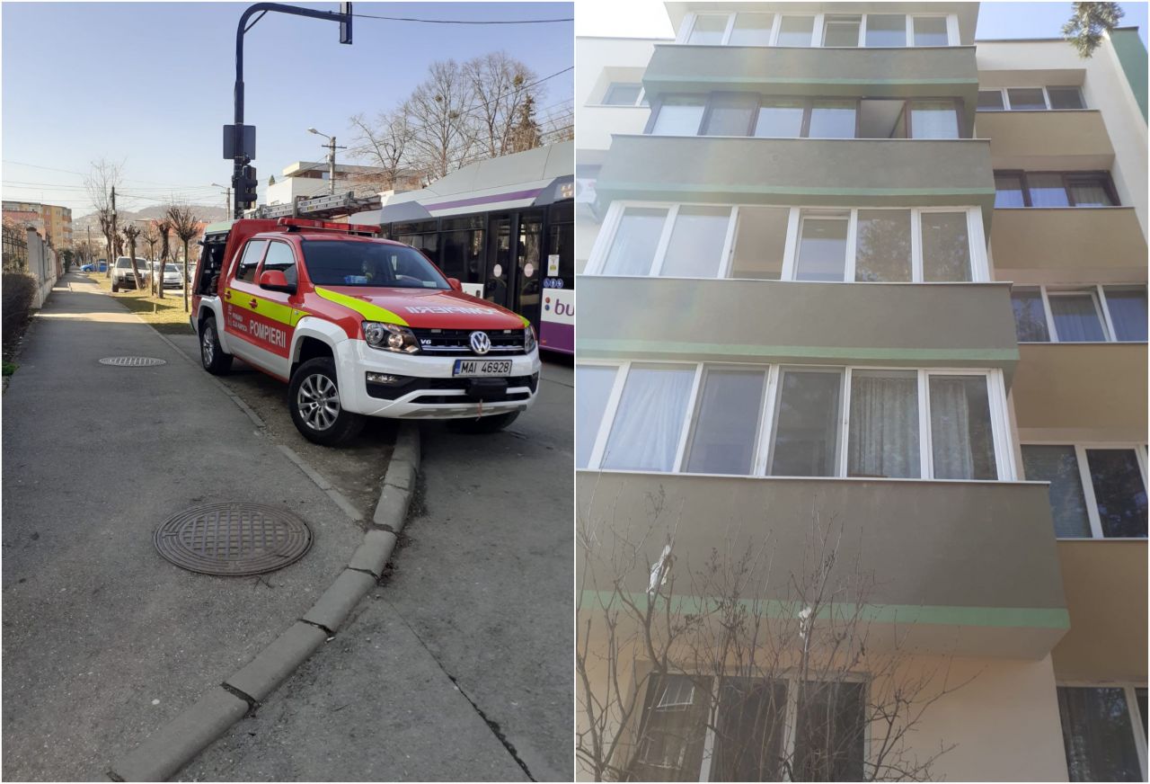 O femeie a căzut de pe bloc la Cluj. A fost transportată de URGENȚĂ la spital. VIDEO